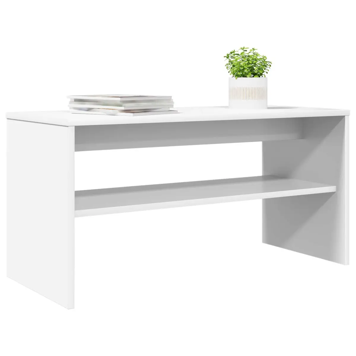TV Cabinet Living Room 80 x 35 x 40 cm White Engineered Wood Modern Storage Unit