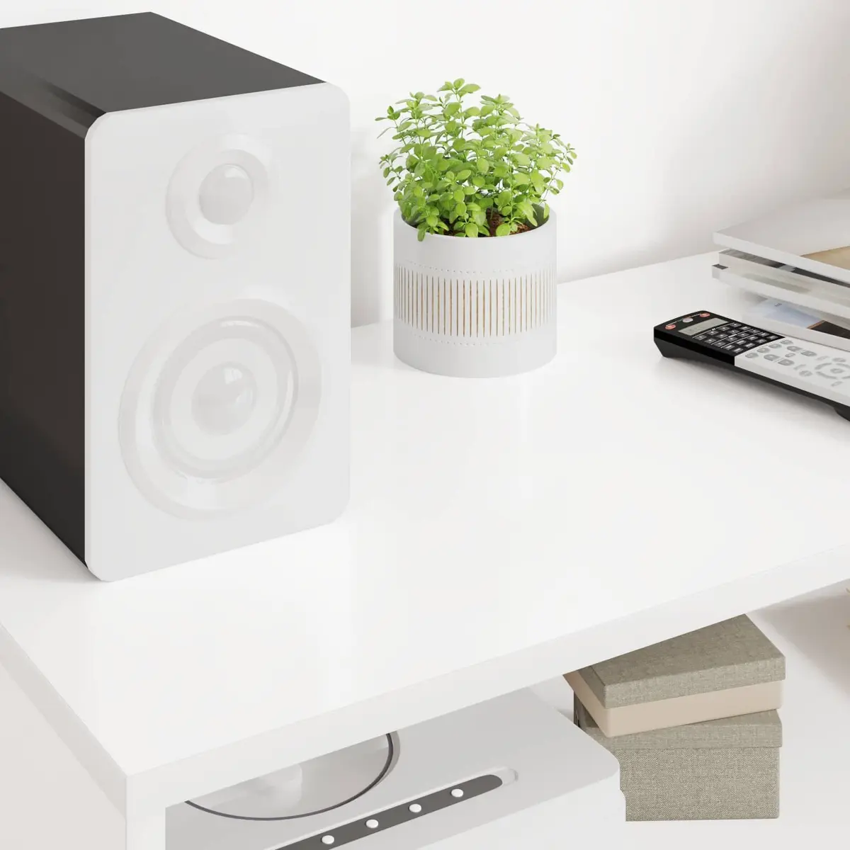 TV Cabinet White Modern Living Room 100 x 35 x 40 cm Engineered Wood Storage Unit