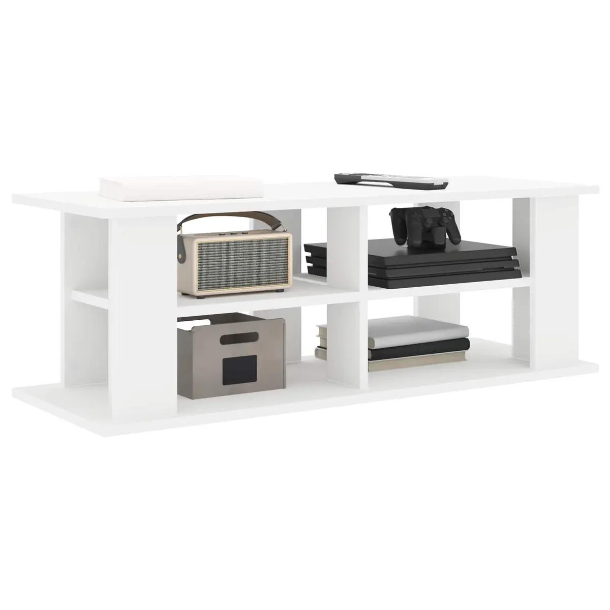 TV Stand for Living Room White Modern Media Storage Unit 96 x 35 x 33.5 cm