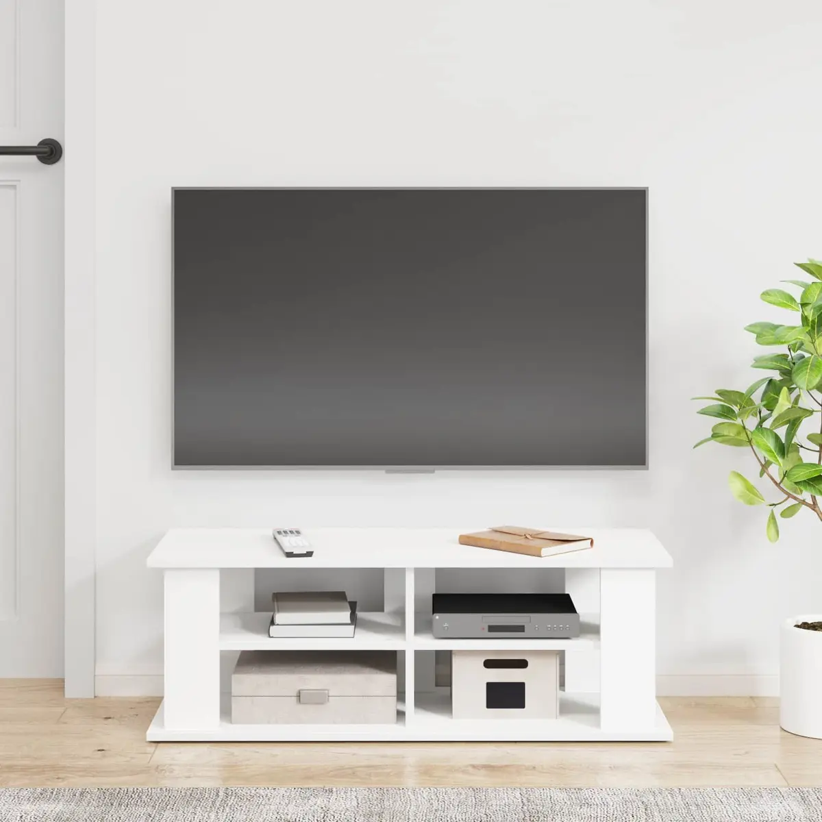 TV Stand for Living Room White Modern Media Storage Unit 96 x 35 x 33.5 cm