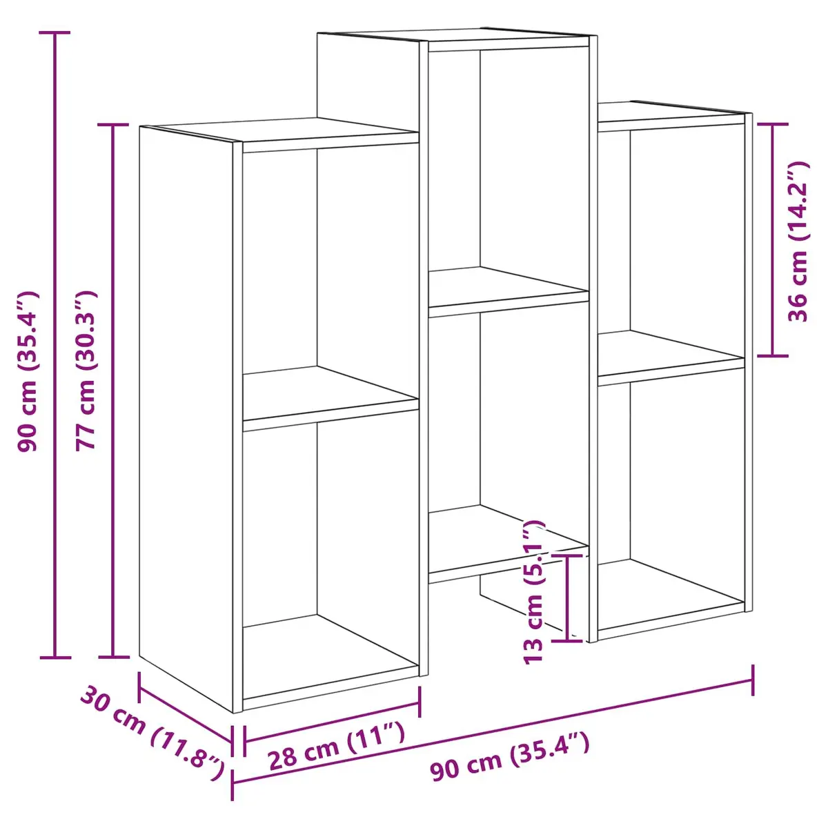 White Sideboard Storage Cabinet Living Room 90cm