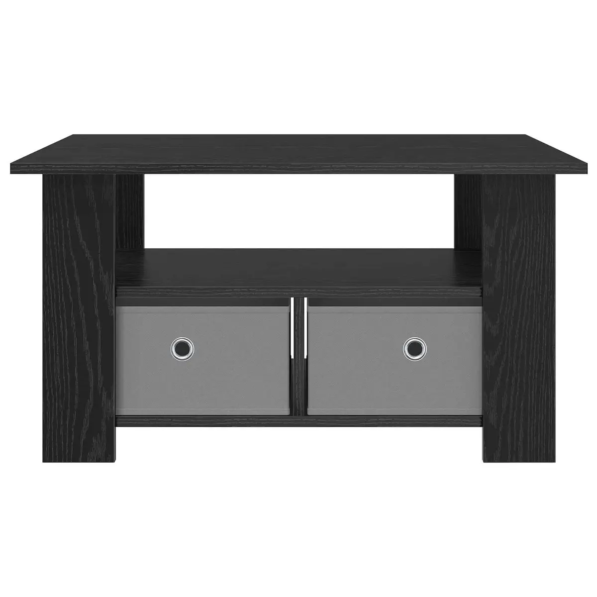 Coffee Table Black Living Room 77 x 55 x 42 cm Engineered Wood Storage Drawers