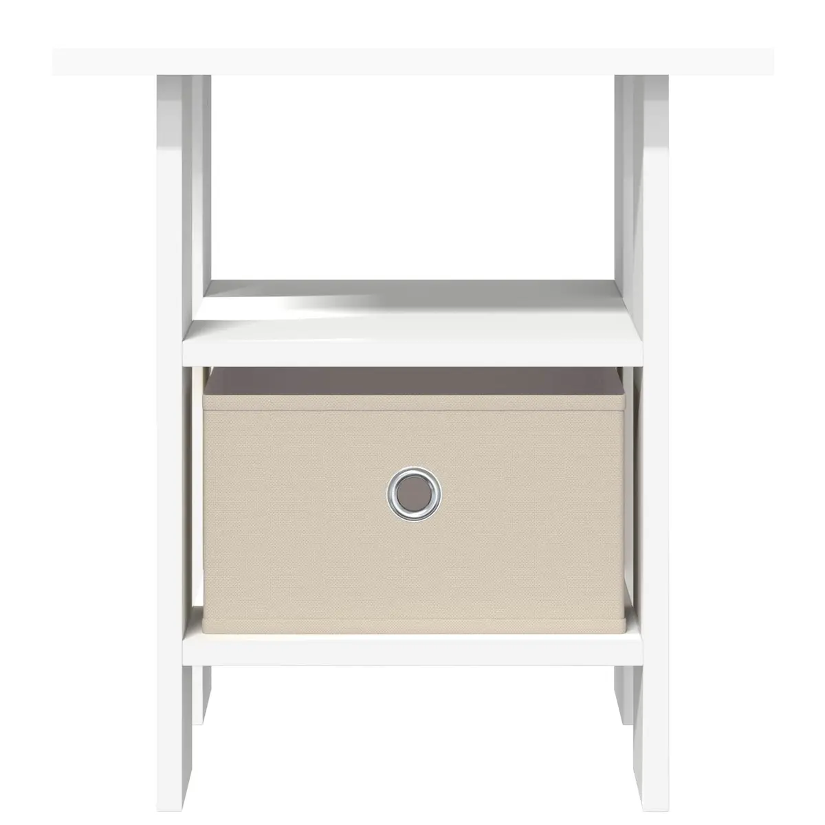 Bedside Table 2 pcs White 41 x 40 x 45 cm Engineered Wood Storage Drawer Shelf