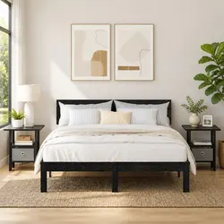Black Bedside Table Set – Dimensions 41x40x45 cm