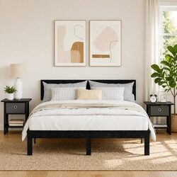 2-Piece Black Bedside Table Set - Specs and Features