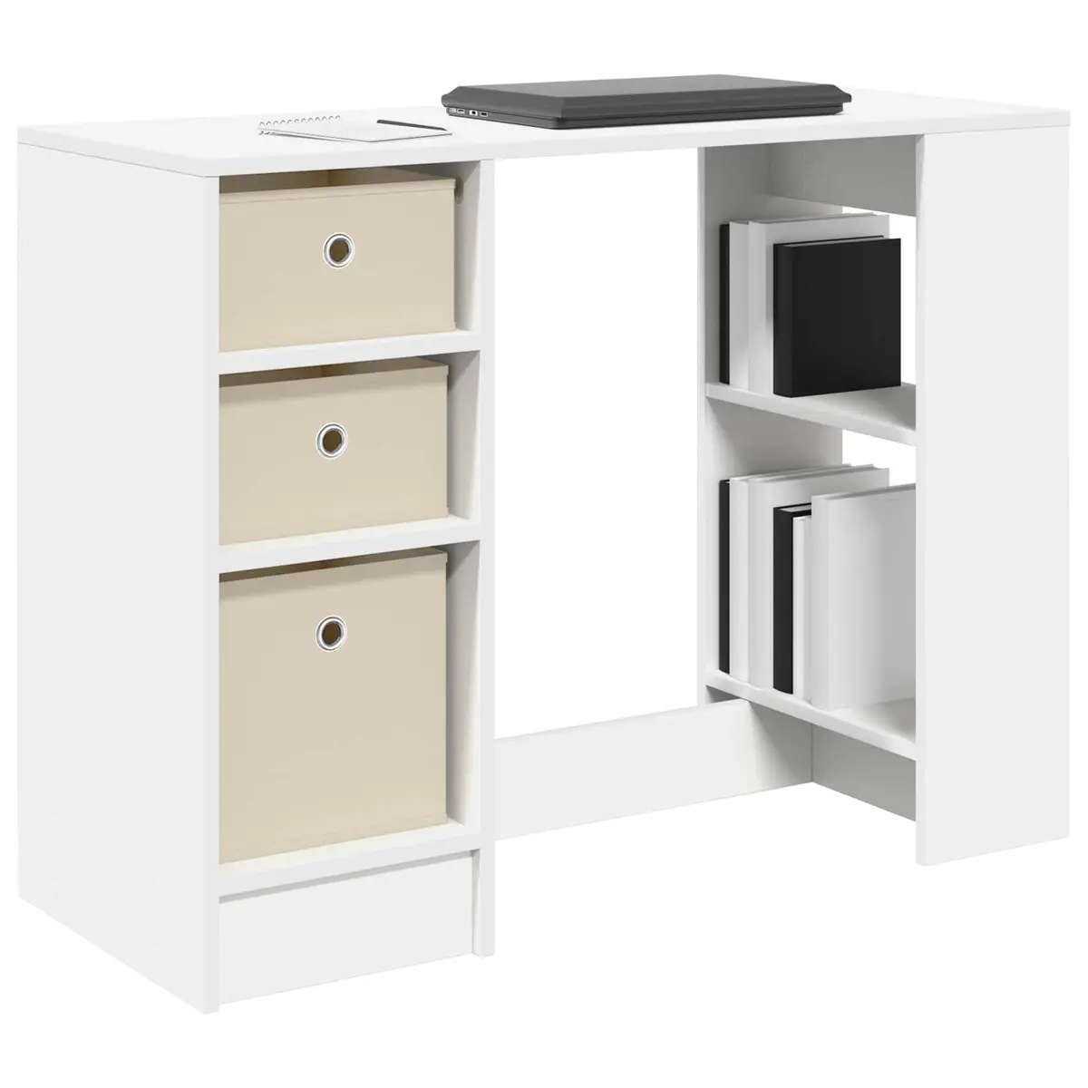 White Rectangular Desk for Home Office Study 100 x 40 x 75 cm
