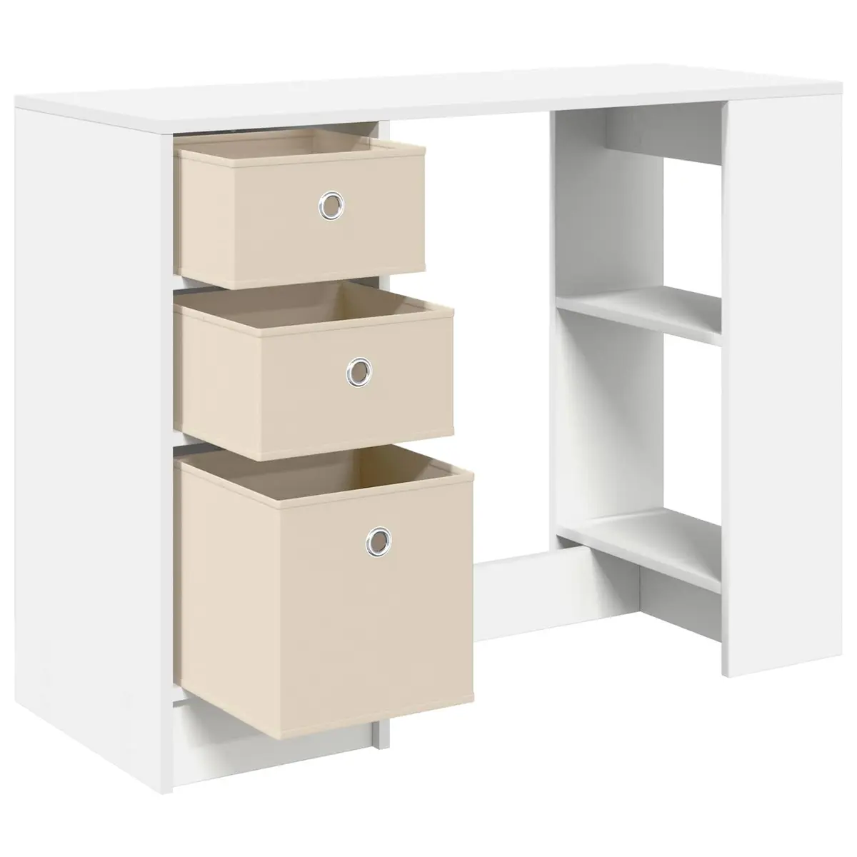 White Rectangular Desk for Home Office Study 100 x 40 x 75 cm