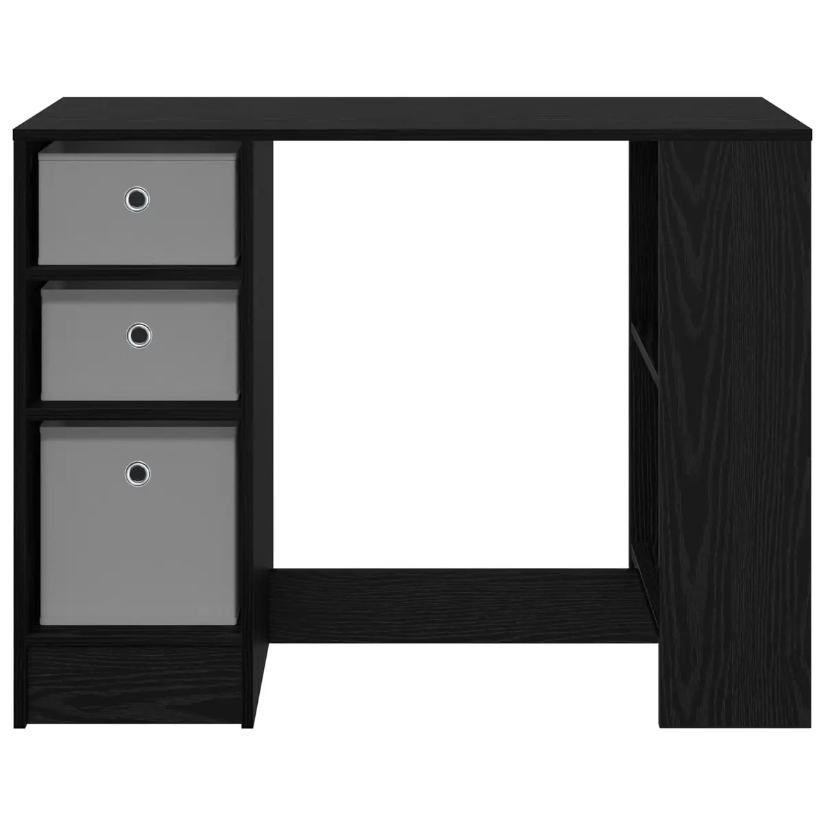 Black Oak Desk Office Study Writing 100x40x75cm Engineered Wood Rectangular