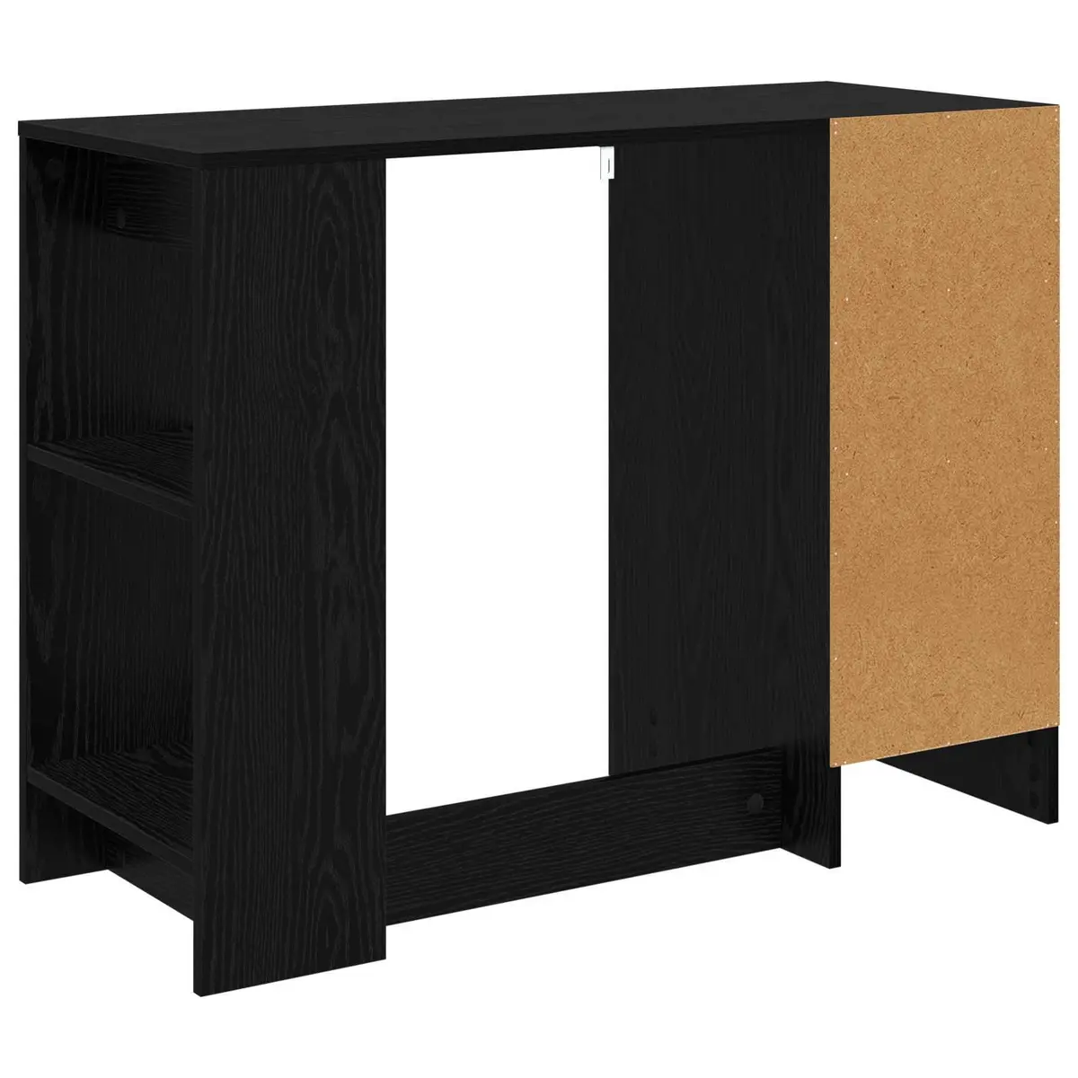 Black Oak Desk Office Study Writing 100x40x75cm Engineered Wood Rectangular