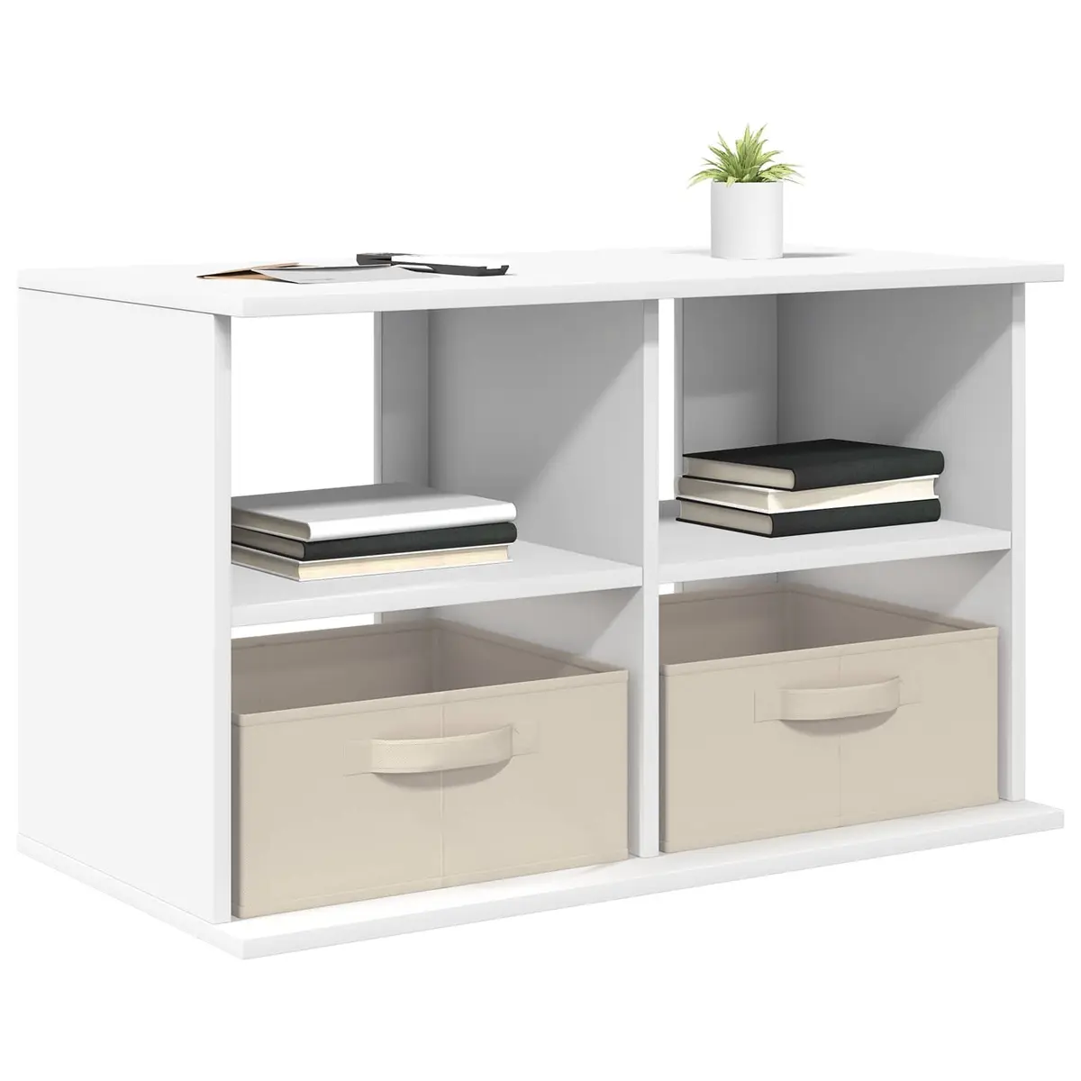 TV Stand for Living Room White Modern Lowboard Storage Unit 79 x 40 x 48 cm