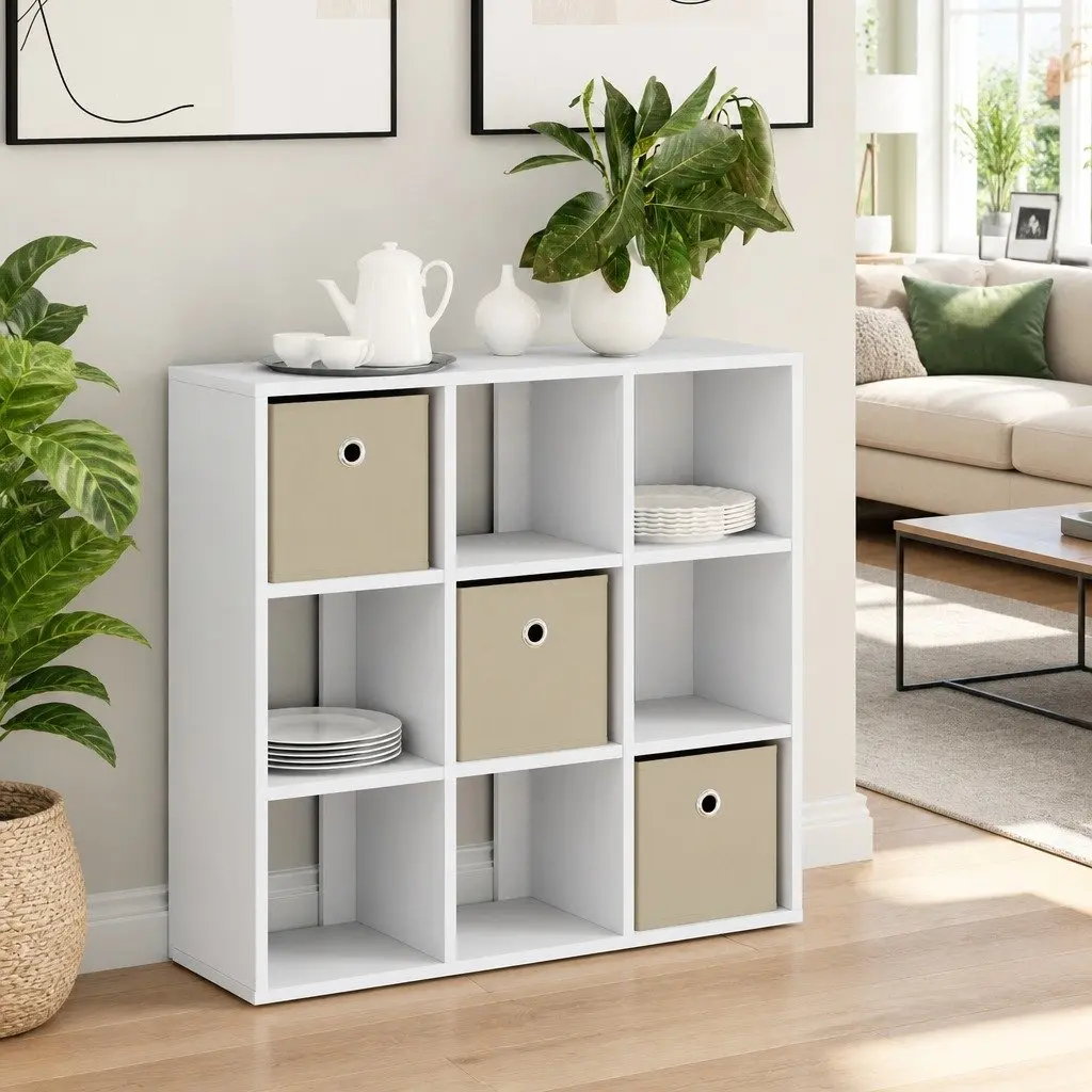 Sideboard White Storage Cabinet for Living Room 73.5 x 24 x 69.5 cm