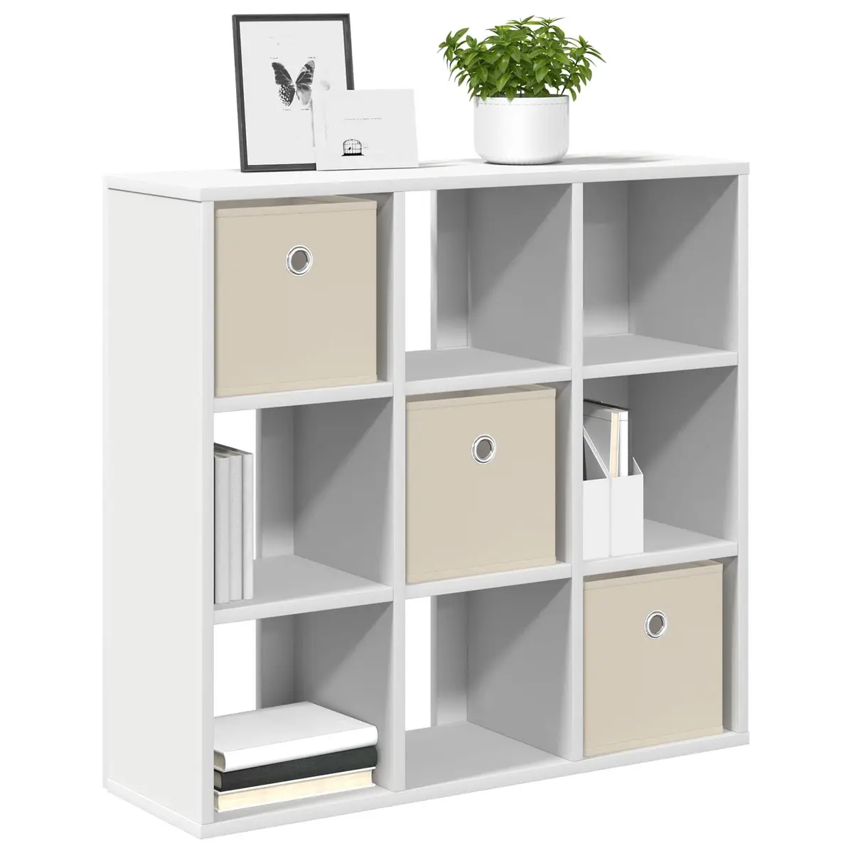 Sideboard White Storage Cabinet for Living Room 73.5 x 24 x 69.5 cm