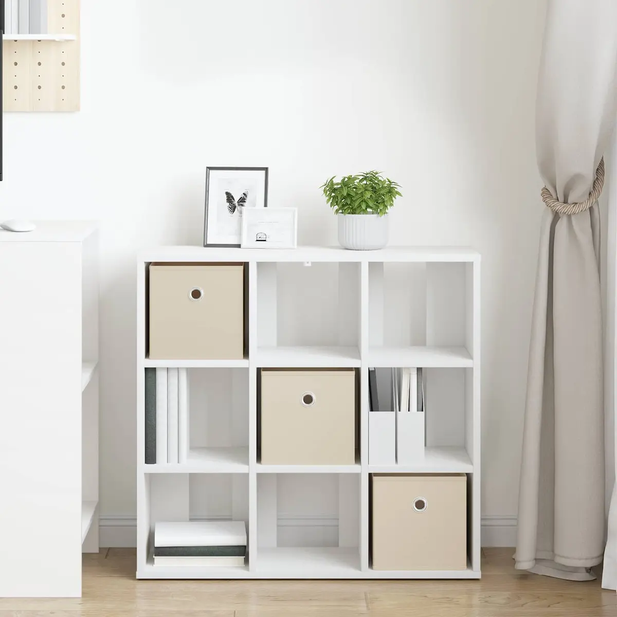 Sideboard White Storage Cabinet for Living Room 73.5 x 24 x 69.5 cm