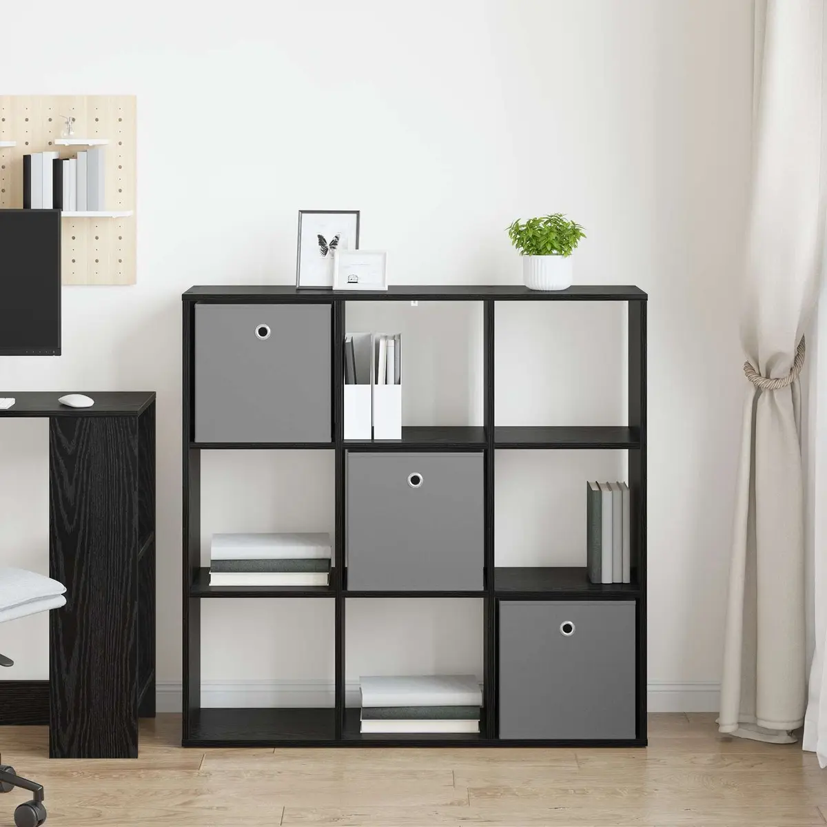 Sideboard Storage Cabinet Living Room Black Oak 102 x 31 x 99.5 cm