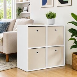 White Sideboard with Adjustable Shelves, 68.5cm Dimensions