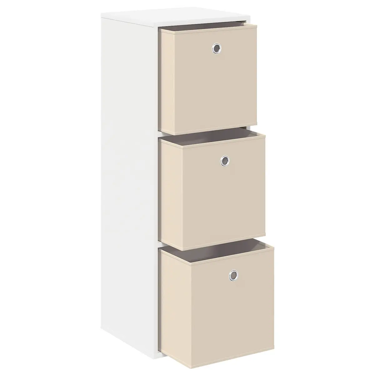 White Sideboard with Drawer for Living Room 35 x 32 x 99.5 cm Modern Storage Cabinet