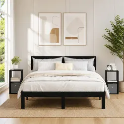 Black Bedside Table Dimensions: 25.5 x 22 x 49.5 cm