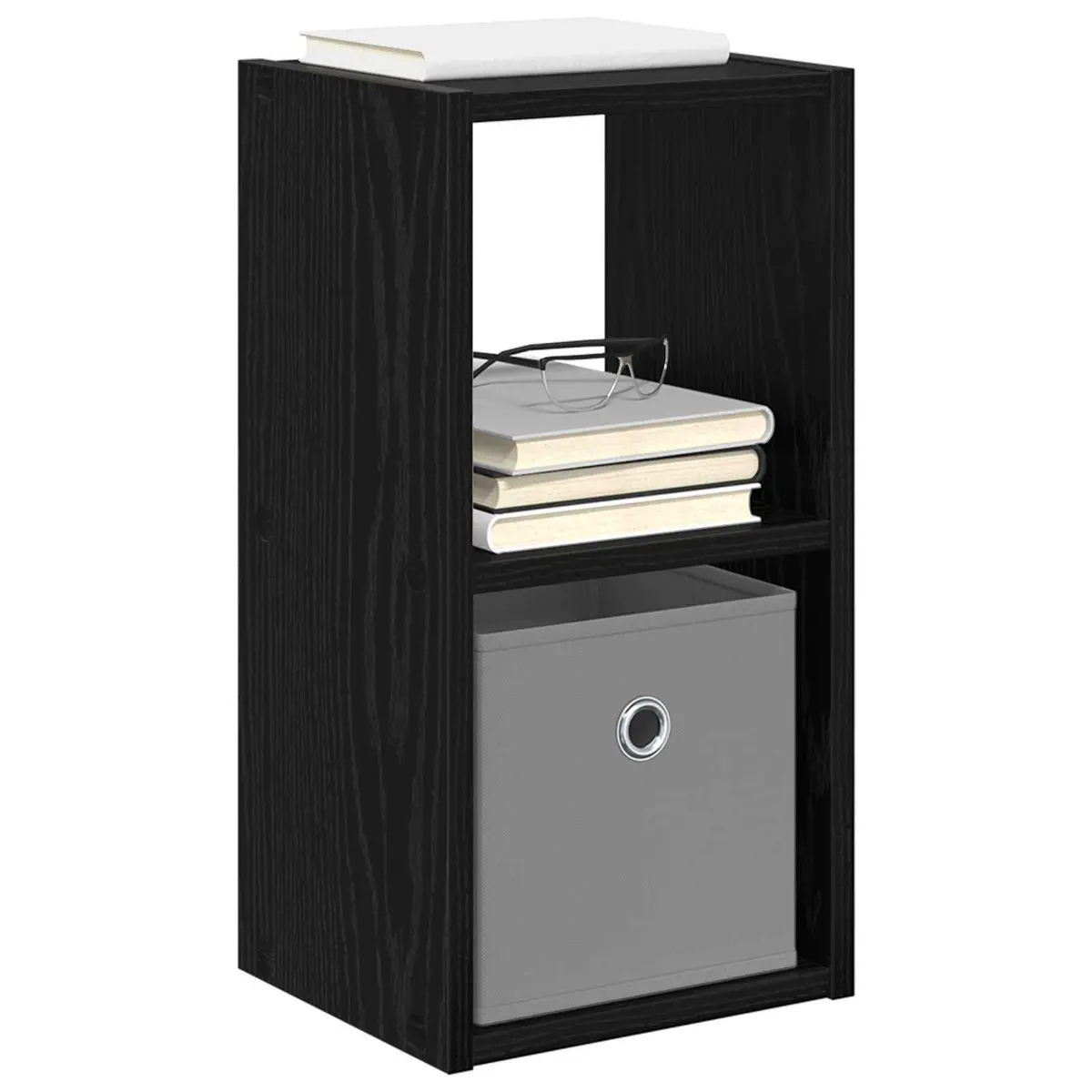 Bedside Table with Drawer Black Modern Bedroom Nightstand Storage 25.5 x 22 x