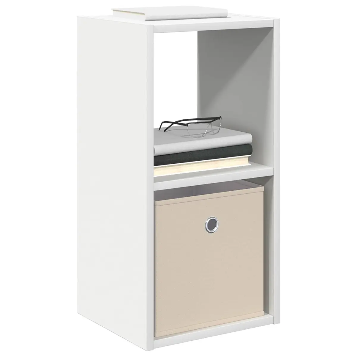 Bedside Table 2 pcs White 30.5 x 27 x 59.5 cm with Drawers Recessed Handles