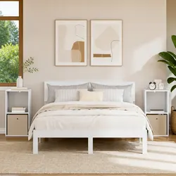 Set of 2 White Engineered Wood Bedside Tables