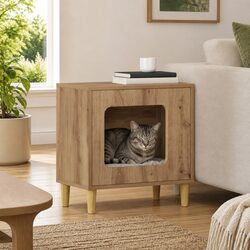 Brown Cat House Dimensions: 51 x 30 x 52 cm - Engineered Wood