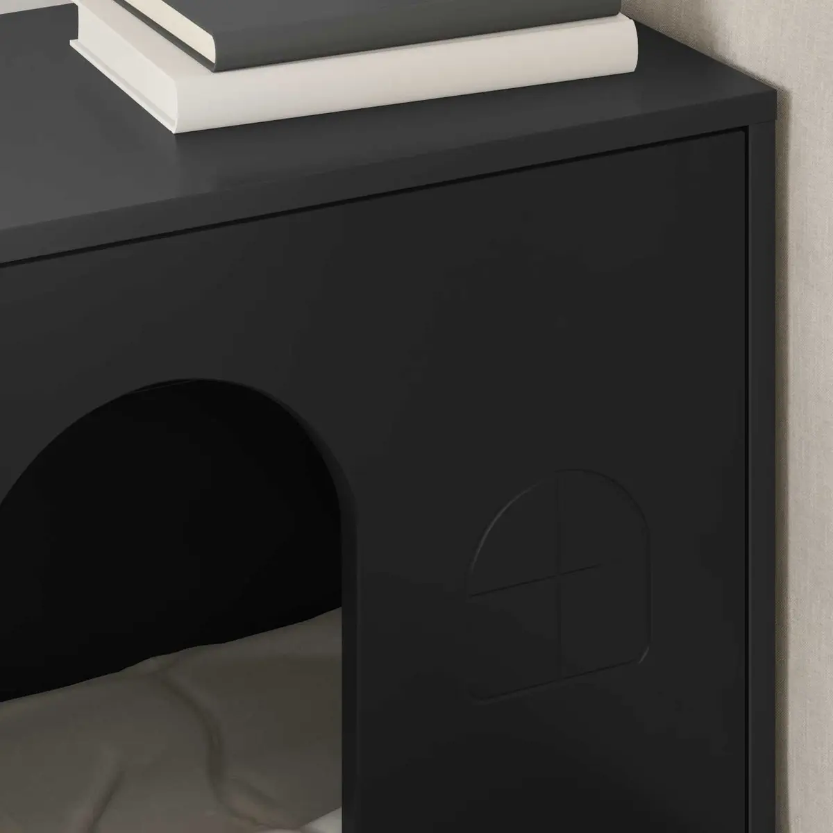 Cat House Indoor Pet Furniture Black Engineered Wood 51 x 30 x 52 cm
