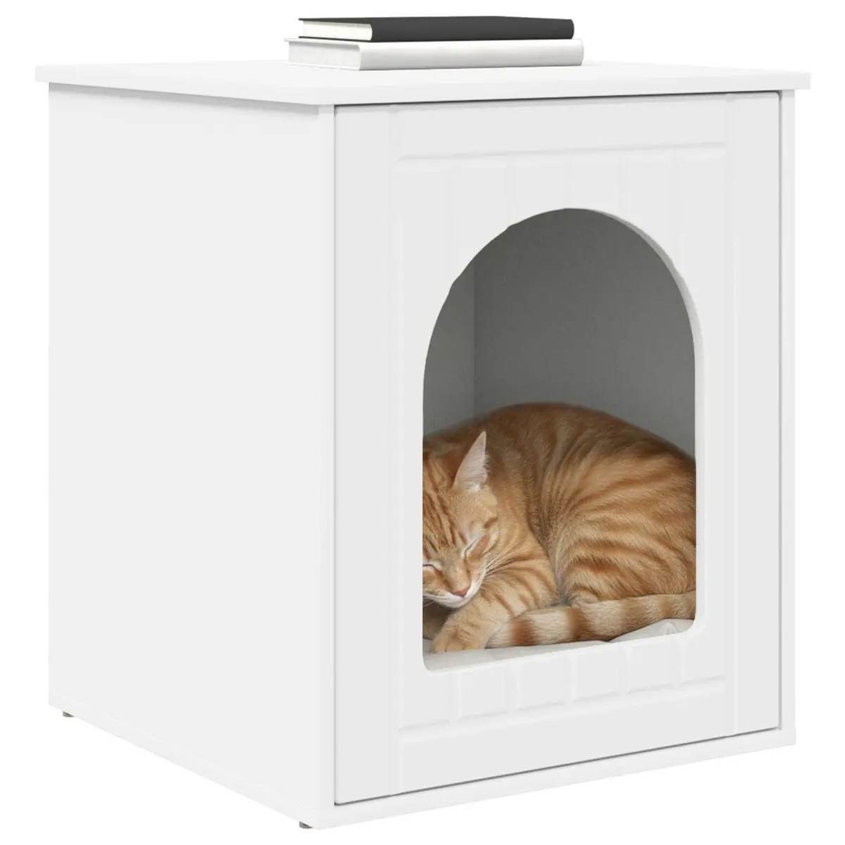 Cat House Indoor Furniture Engineered Wood White 53x52x62cm
