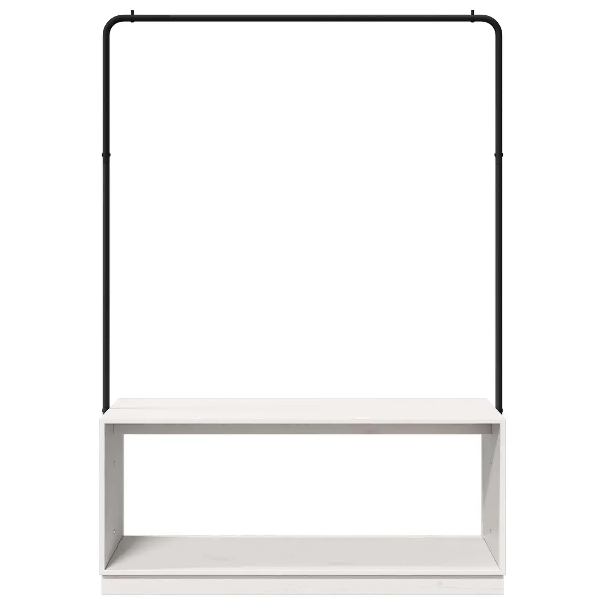 Clothes Rack with Storage White Black Modern Bedroom Garment Organizer