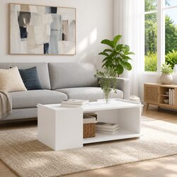 Coffee Table White 90 x 50 x 33 cm for Living Rooms