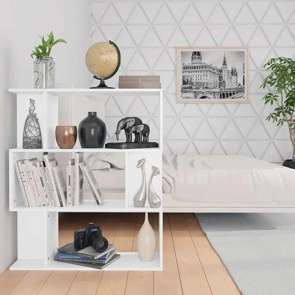 Book Cabinet Room Divider White 80x24x96cm Shelving Storage Bookcase Organizer