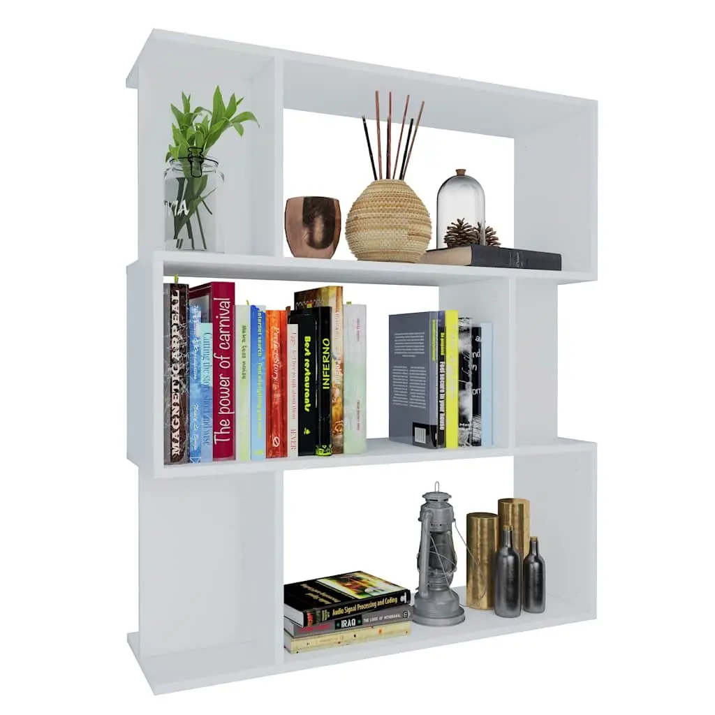 Book Cabinet Room Divider White 80x24x96cm Shelving Storage Bookcase Organizer