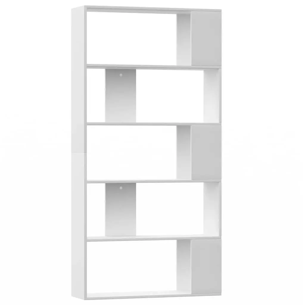 White Engineered Wood Book Cabinet 80W x 24D x 159H cm