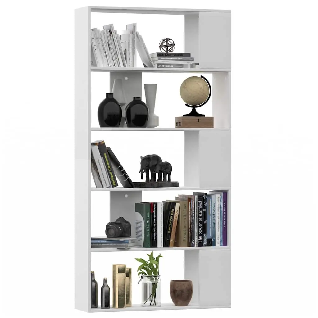 White Engineered Wood Book Cabinet 80W x 24D x 159H cm