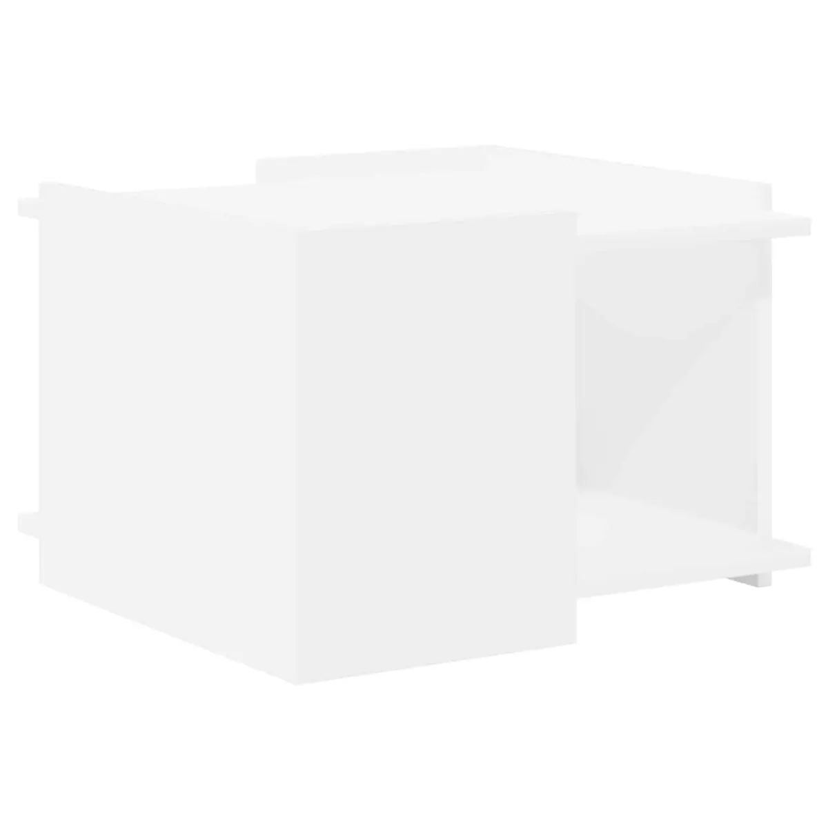 Coffee Table White 50.5 x 50 x 33 cm Modern Storage Lounge Living Room Furniture