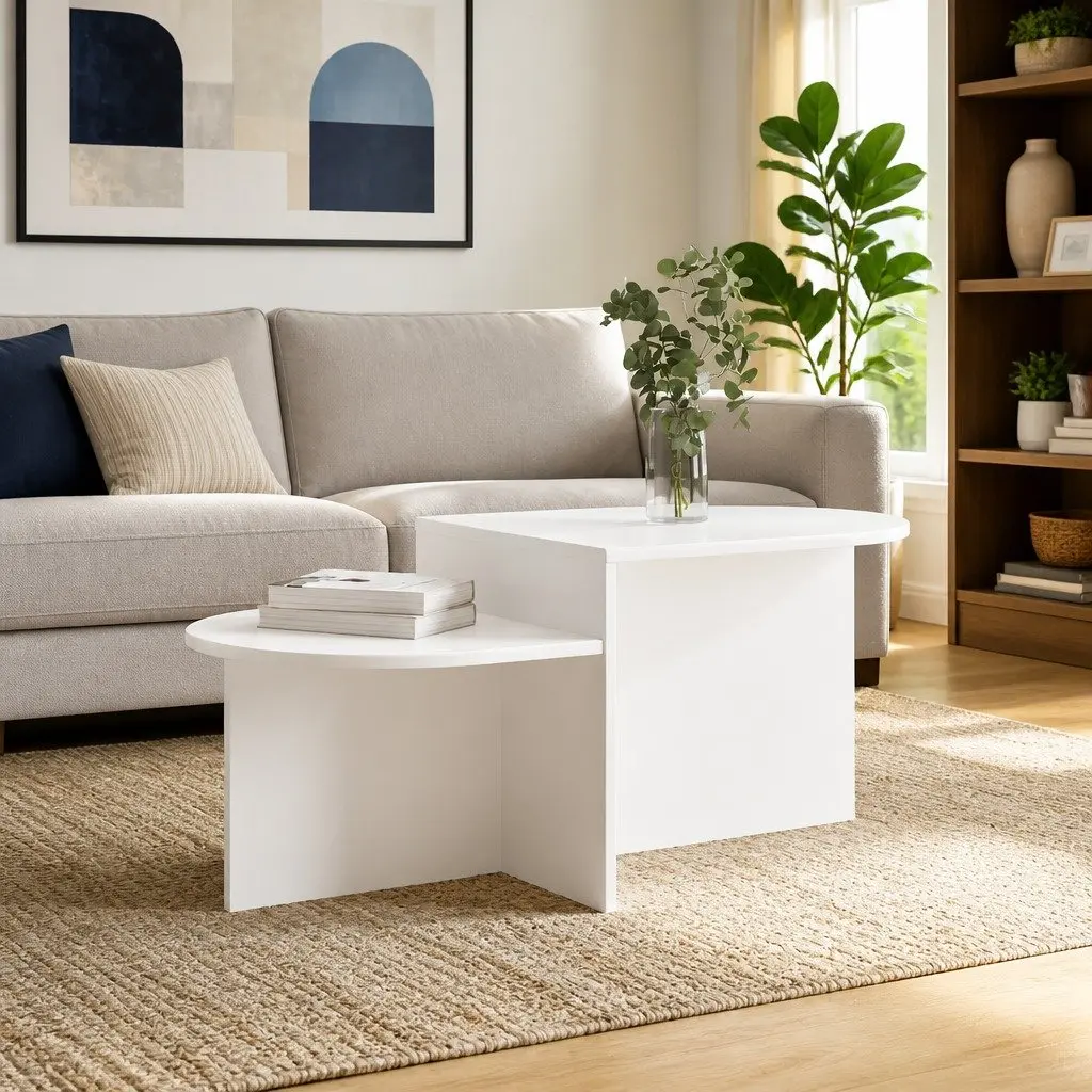 White Coffee Table 100 x 50 x 40 cm