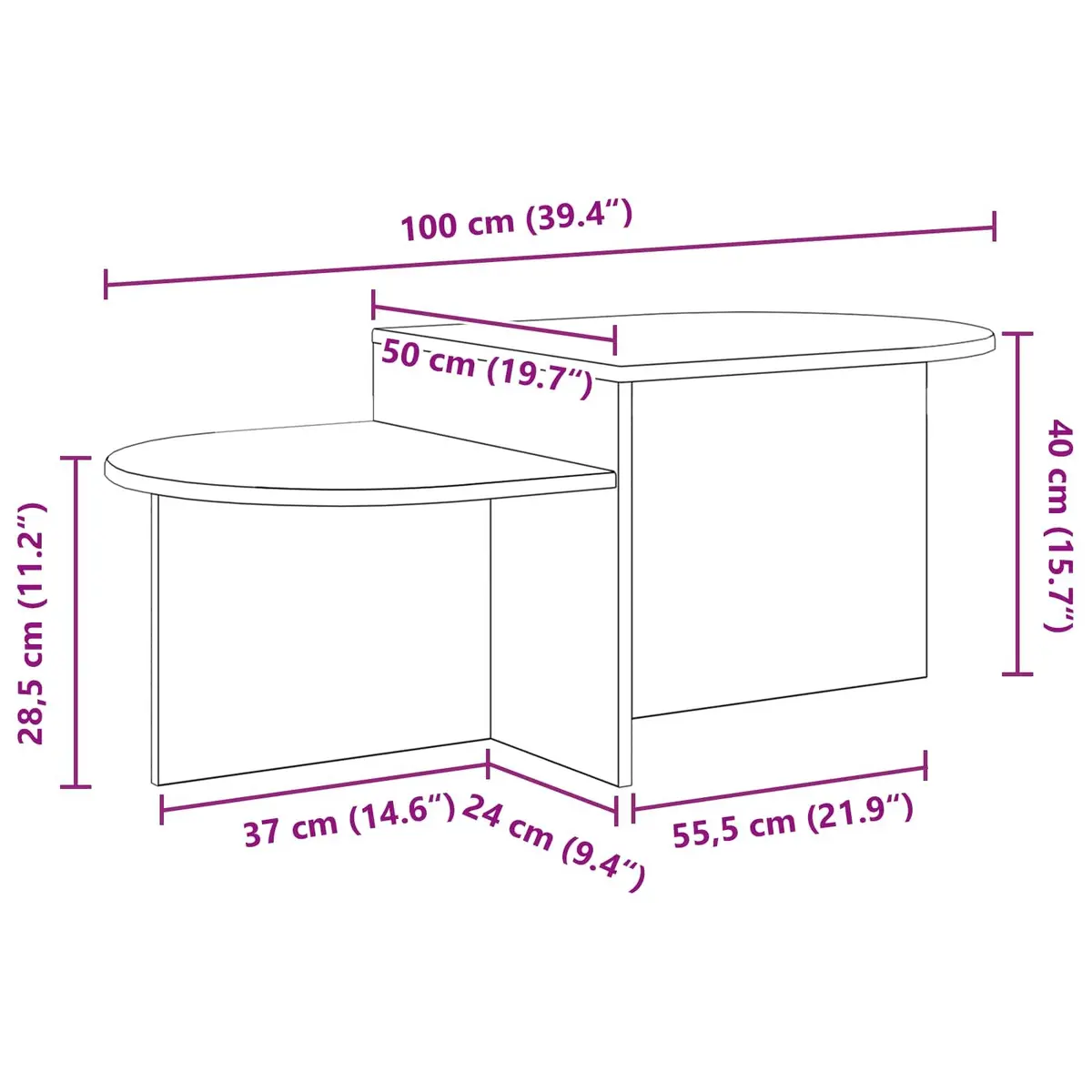White Coffee Table 100 x 50 x 40 cm