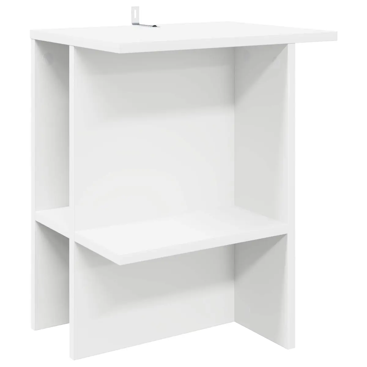 Coffee Table White Modern Living Room Furniture with Storage Shelves Accent