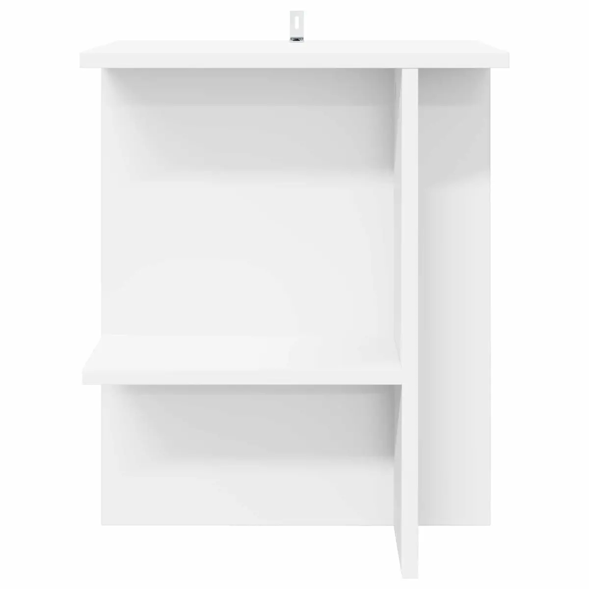 Coffee Table White Modern Living Room Furniture with Storage Shelves Accent