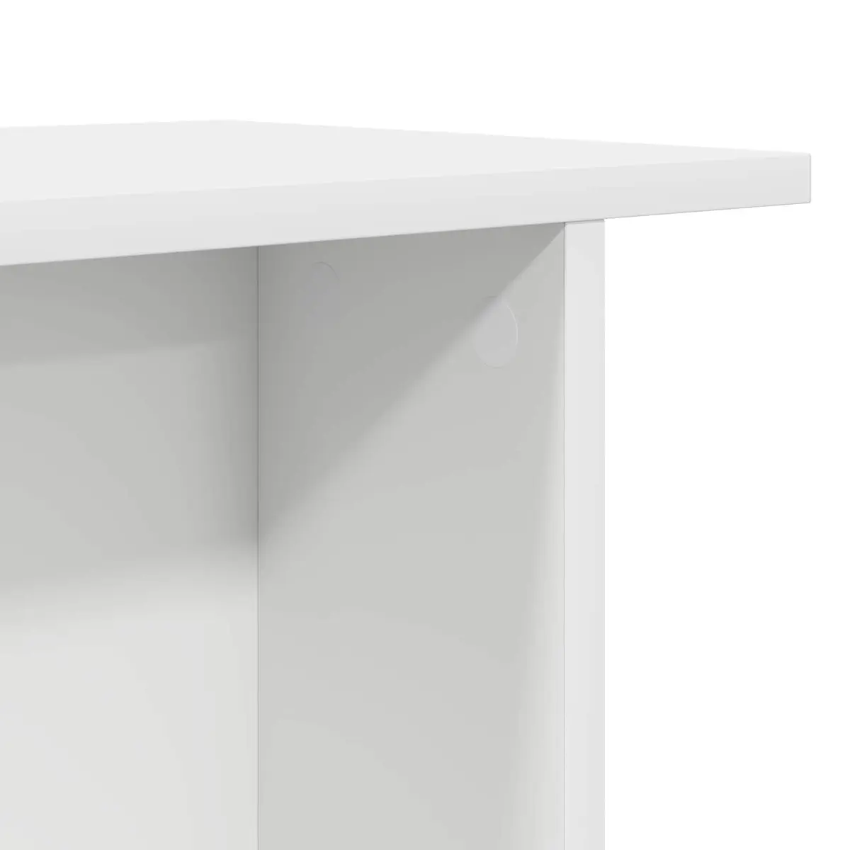 Coffee Table White Modern Living Room Furniture with Storage Shelves Accent