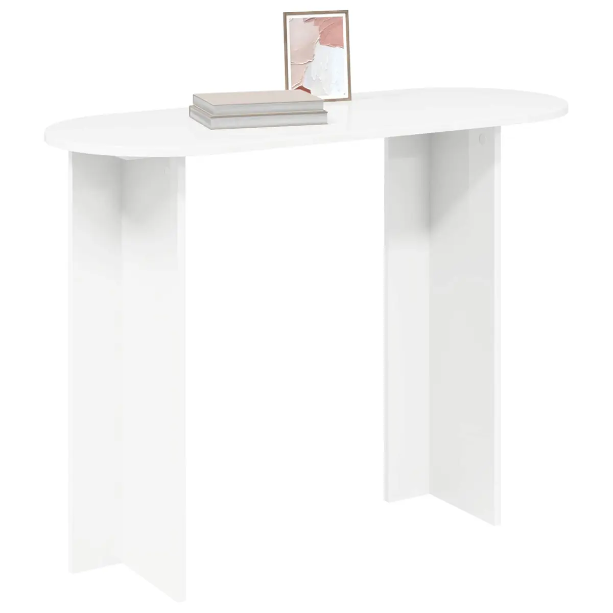 White Engineered Wood Console Table