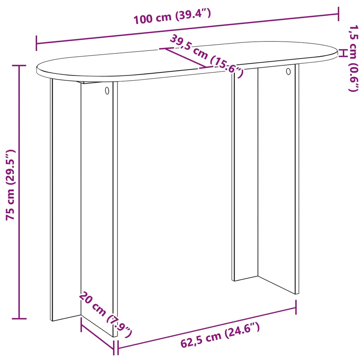 White Engineered Wood Console Table