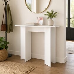 White Console Table Specifications: 100x30x75cm, Engineered Wood