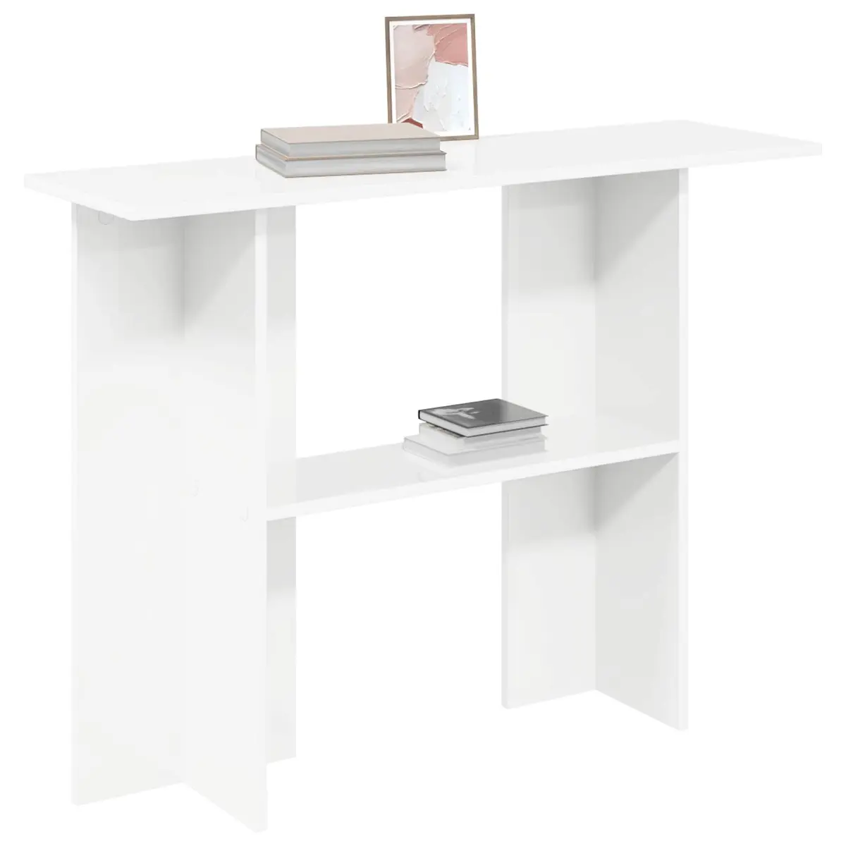 White Console Table 100x30x75cm Engineered Wood Entryway Hallway Living Room