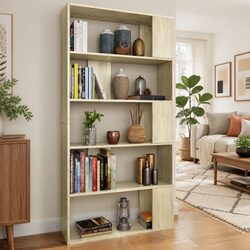Room Divider Book Cabinet: 80x24x159cm, Brown Wood