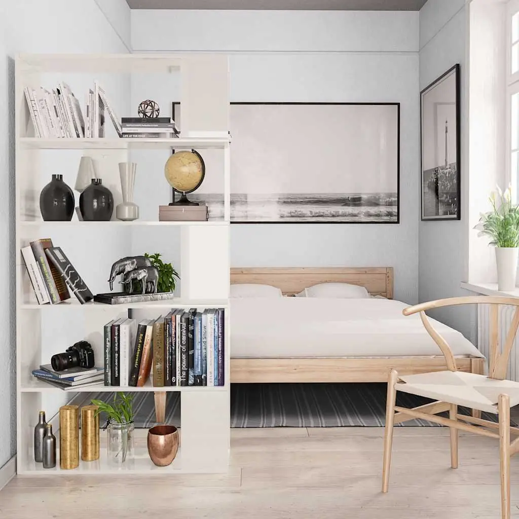 Book Cabinet Room Divider High Gloss White 80x24x159cm Bookcase Storage Shelf