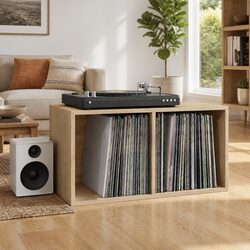 71x34x36cm Vinyl Storage Box in Sonoma Oak - Details Inside