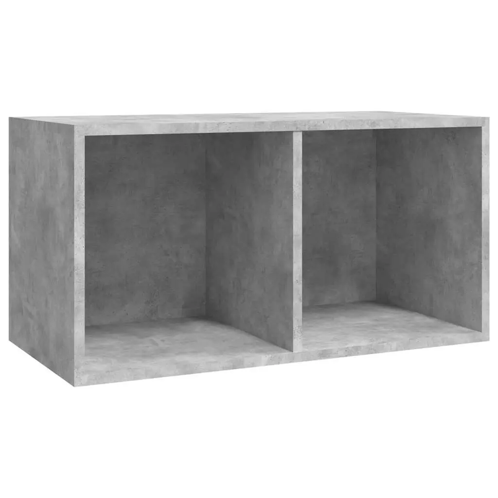 Vinyl Record Storage Cabinet Grey Engineered Wood Organiser 71x34x36cm Two Compartment