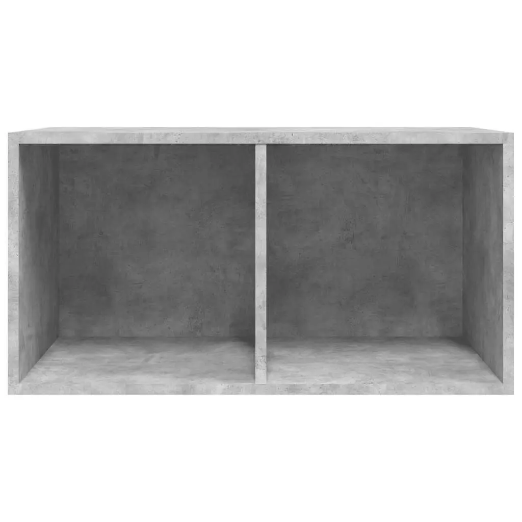 Vinyl Record Storage Cabinet Grey Engineered Wood Organiser 71x34x36cm Two Compartment