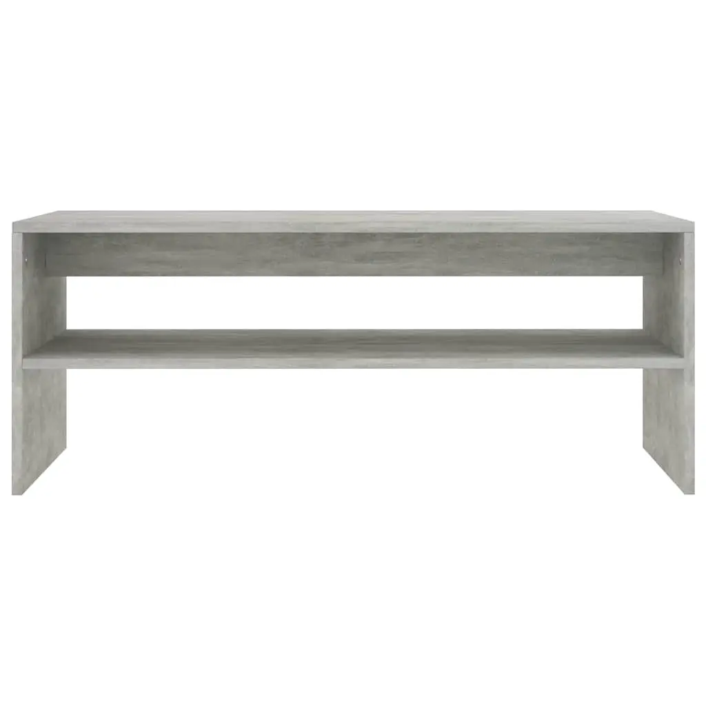 Coffee Table with Open Shelf Grey Engineered Wood Living Room Accent Table