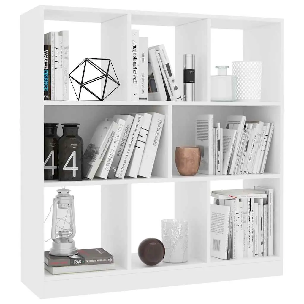 Book Cabinet for Home 8 Compartment White Storage Organizer 97.5 x 29.5 x 100 cm